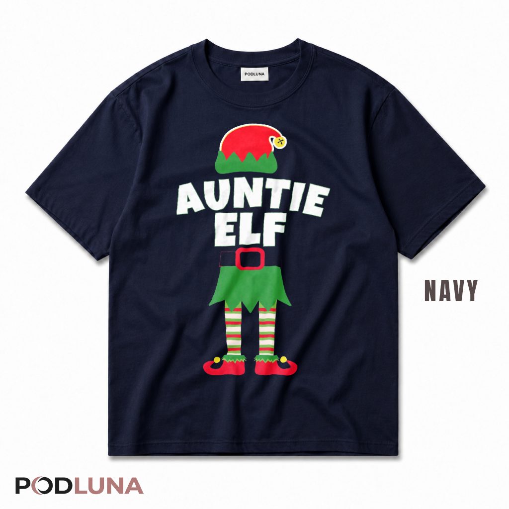 Auntie Elf Christmas Family Matching Holiday Costume T-Shirt