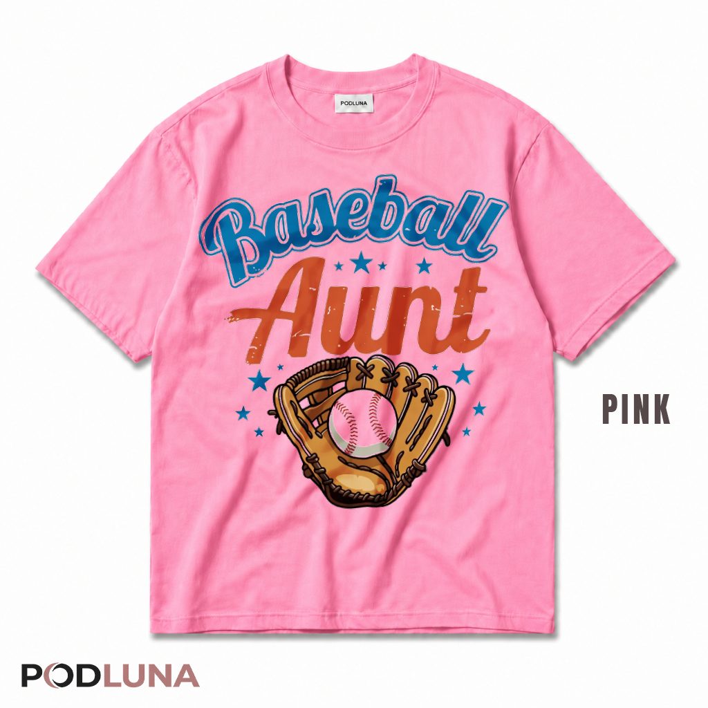 Baseball Aunt Retro Glove Game Day Sports Lover T-Shirt