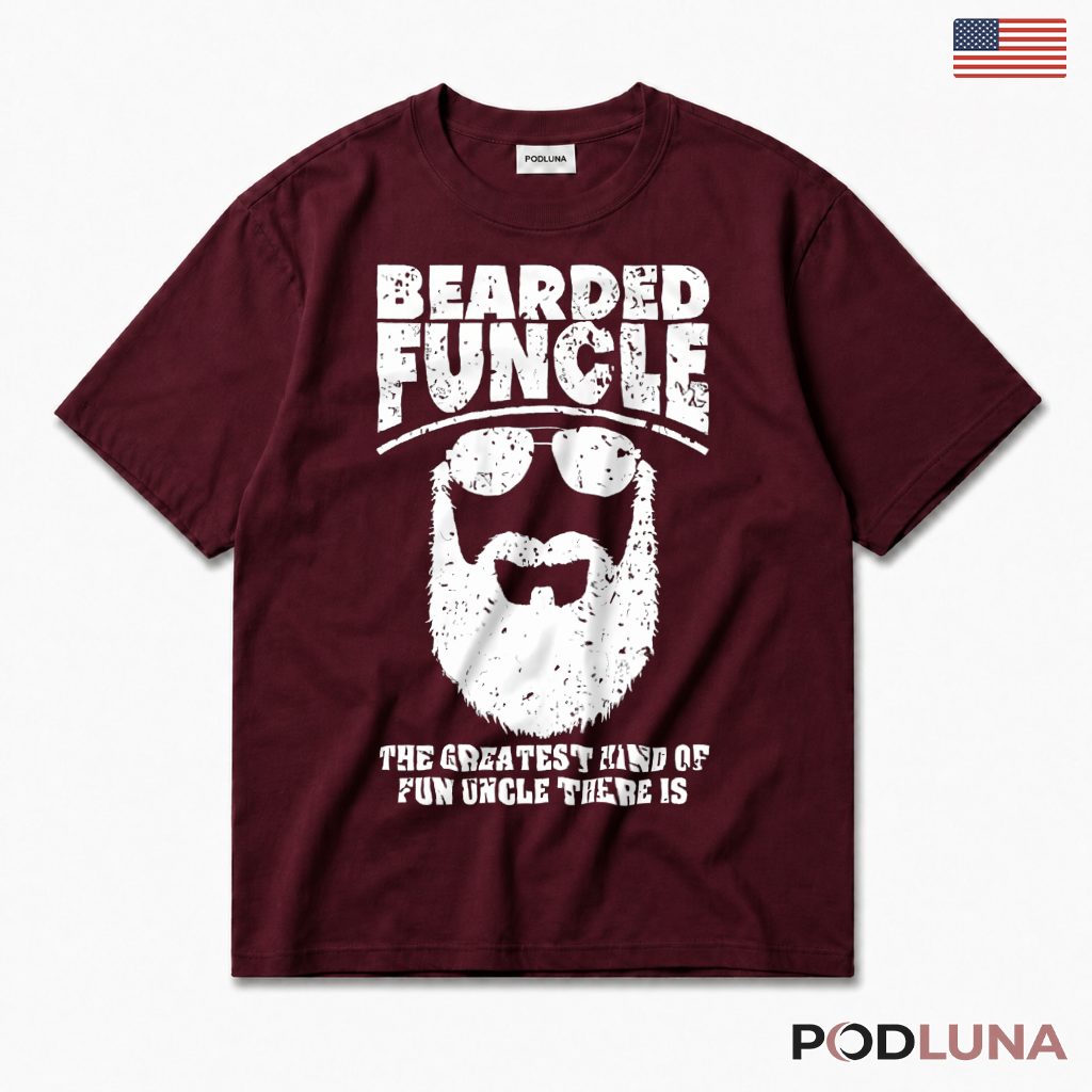 Bearded Funcle Greatest Fun Uncle There Is Funny Beard T-Shirt