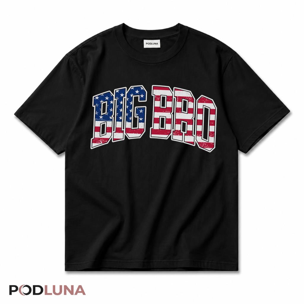 Big Bro American Flag Patriotic Brother T-Shirt