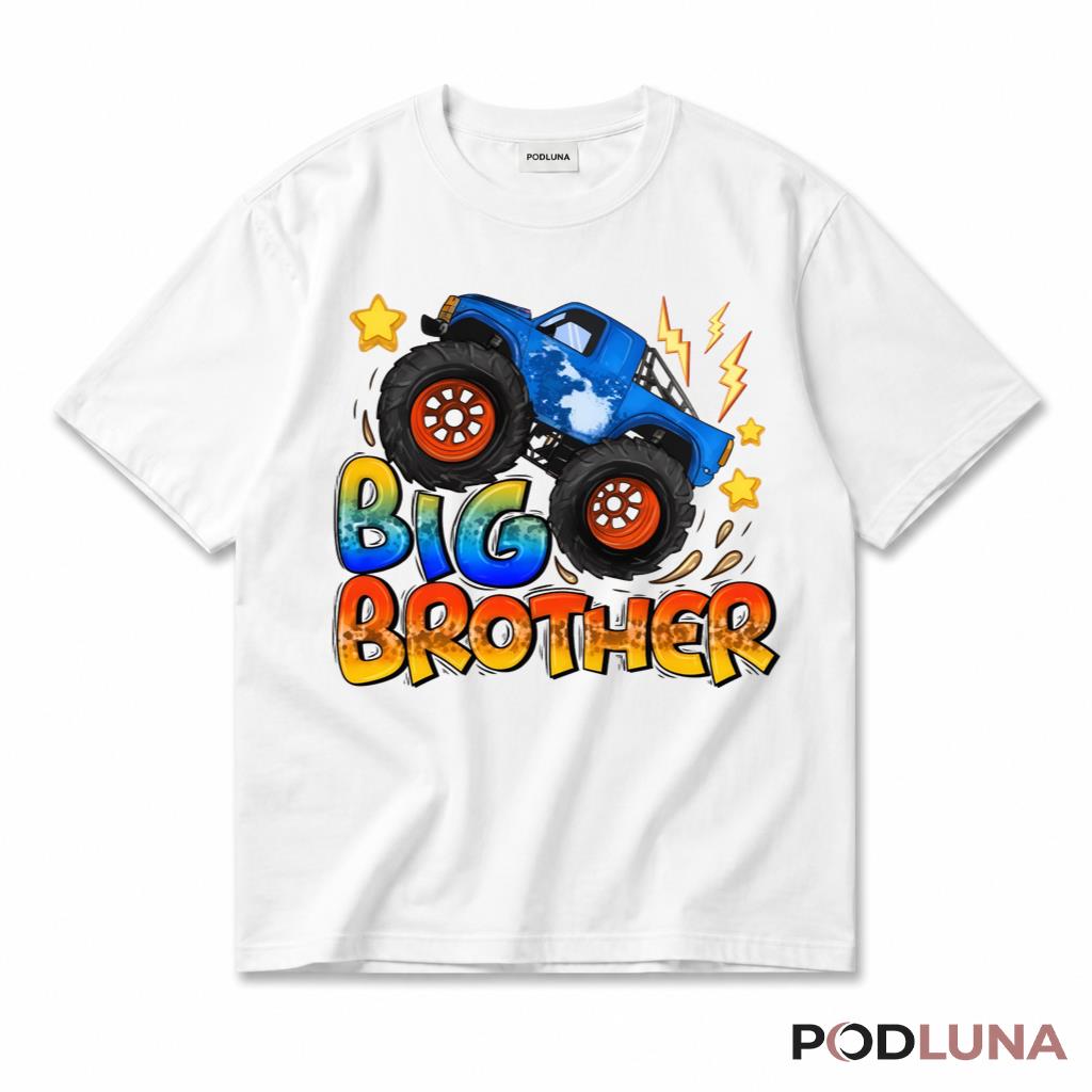 Big Brother Monster Truck Boys Promoted To Big Bro T-Shirt