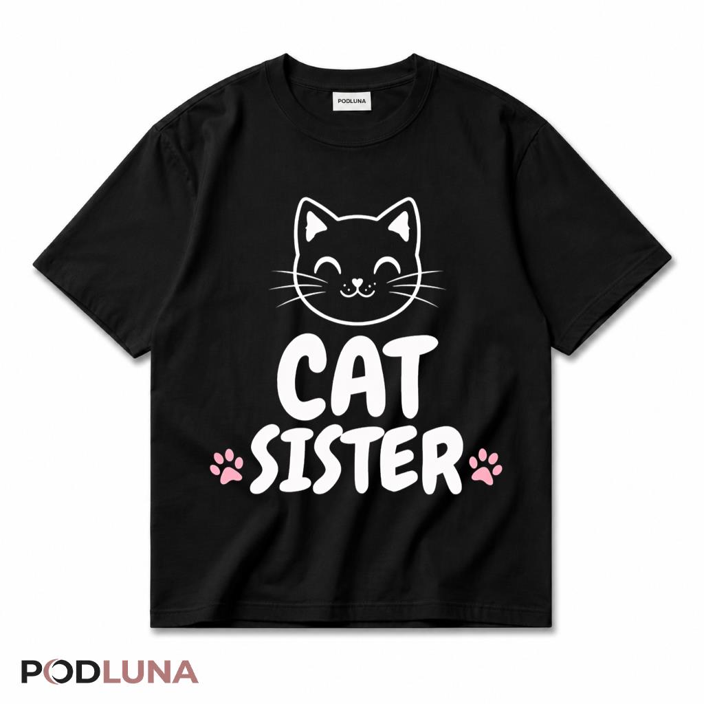 Cat Sister Cute Cat Lover T-Shirt