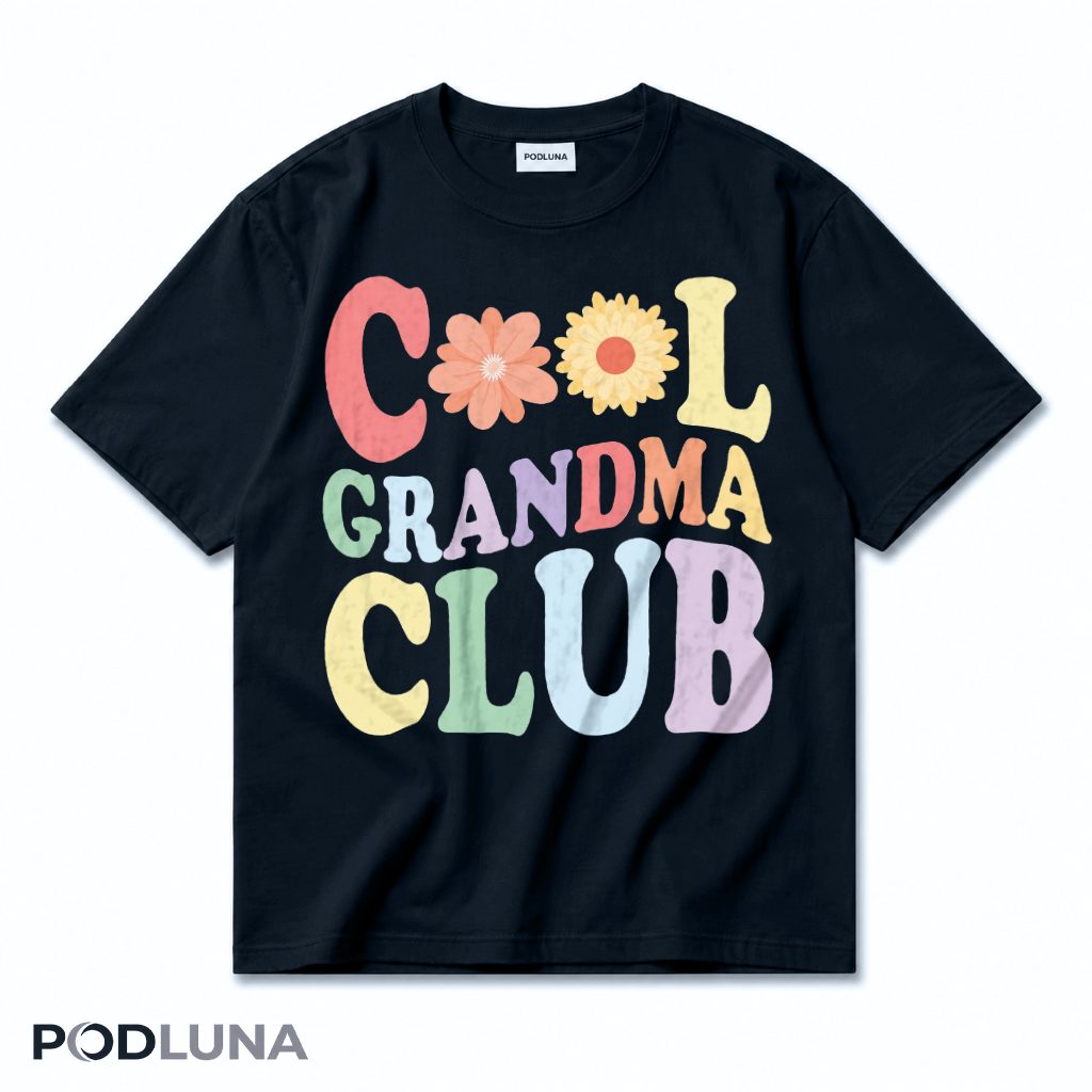 Cool Grandma Club Retro Groovy Floral T-Shirt