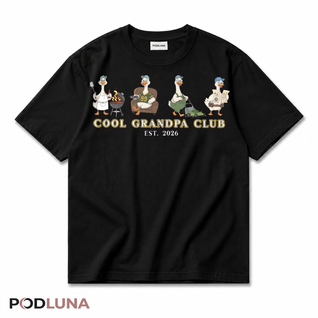 Cool Grandpa Club Est 2026 Funny Duck Grandpa T-Shirt