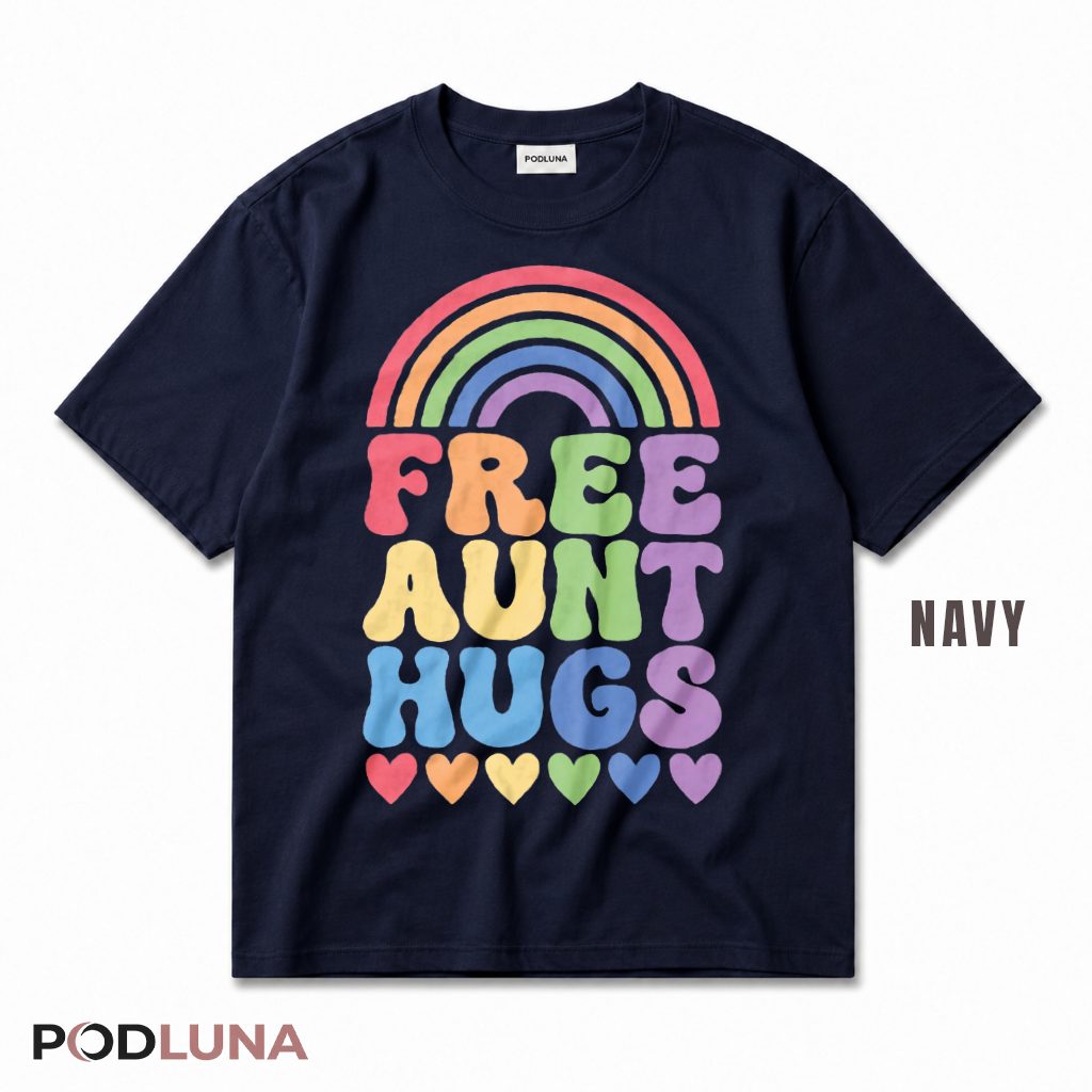 Free Aunt Hugs Rainbow LGBT Gay Pride Ally Support T-Shirt