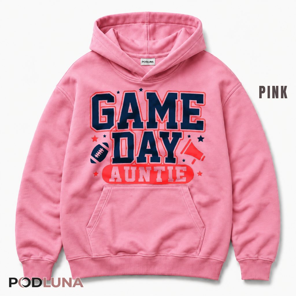 Game Day Auntie Collegiate Sports Fan Bleacher Aunt Hoodie Game Day Auntie Collegiate Sports Fan Bleacher Aunt Hoodie