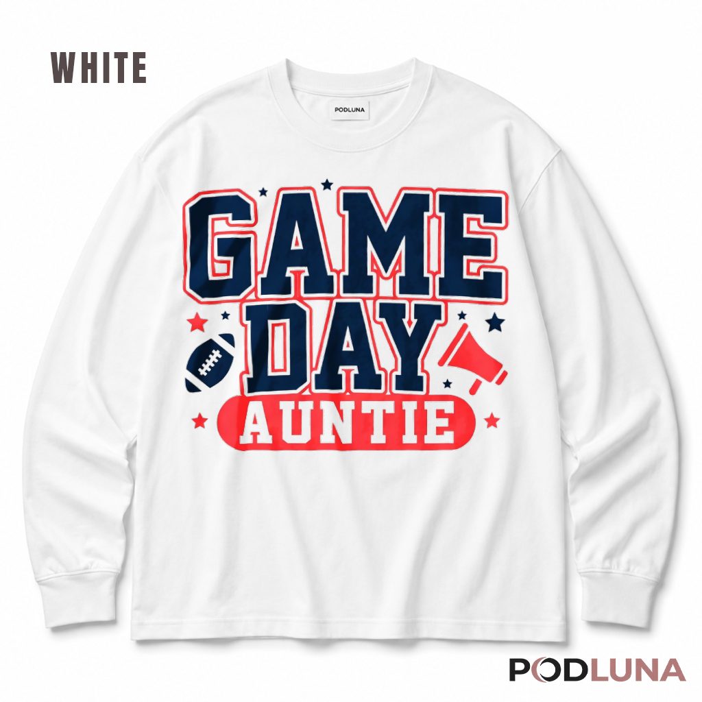 Game Day Auntie Collegiate Sports Fan Bleacher Aunt Long Sleeve Game Day Auntie Collegiate Sports Fan Bleacher Aunt Long Sleeve