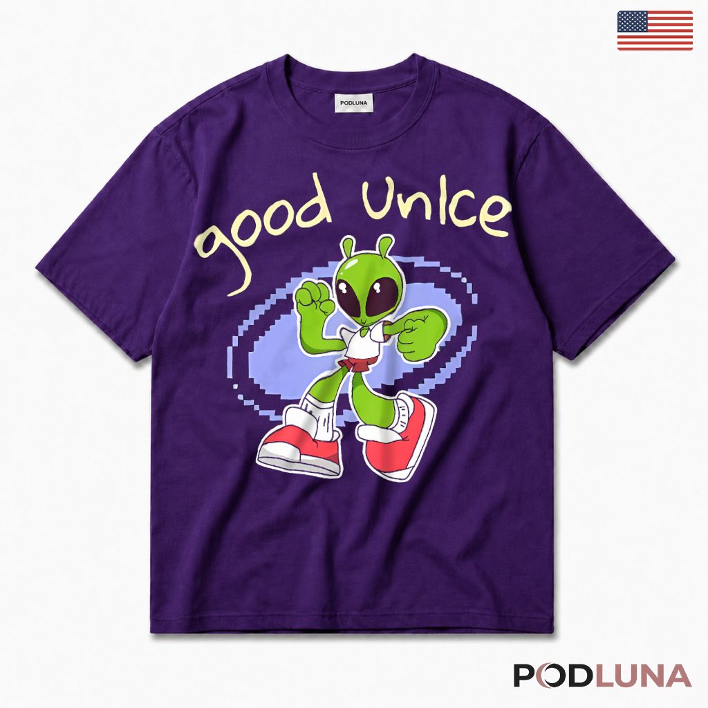 Good Uncle Funny Alien Space Uncle Gift For Nephew Niece T-Shirt