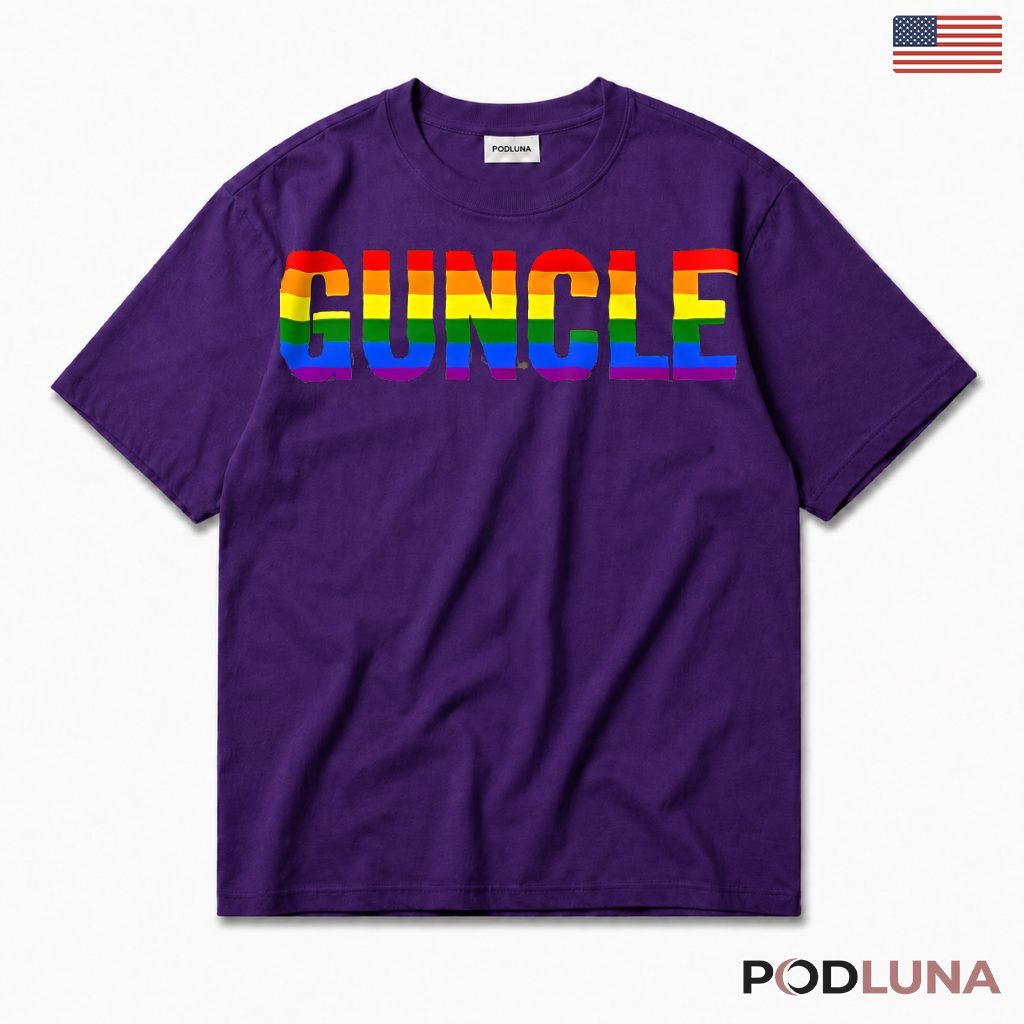 Guncle Gay Uncle Pride Rainbow LGBT Funny Gift T-Shirt