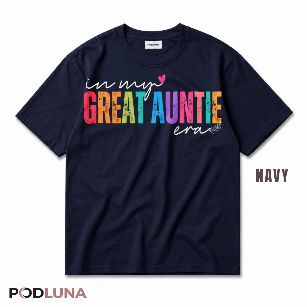 In My Great Auntie Era Retro Colorful Grand Aunt Gift T-Shirt