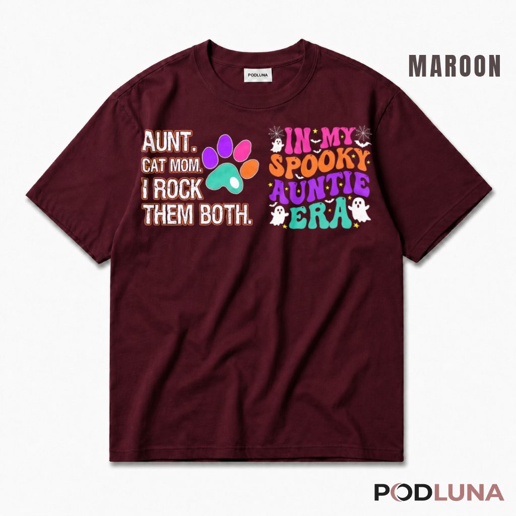 In My Spooky Auntie Era Halloween Ghost Spider Web T-Shirt