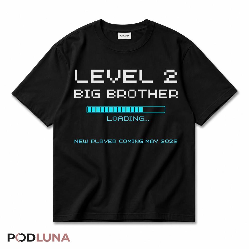 Level 2 Big Brother Loading New Baby Announcement Gamer T-Shirt