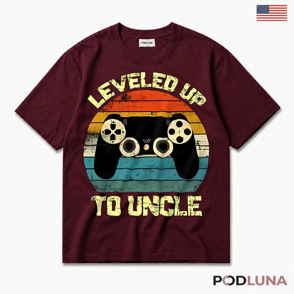 Leveled Up To Uncle Funny Gamer Vintage T-Shirt