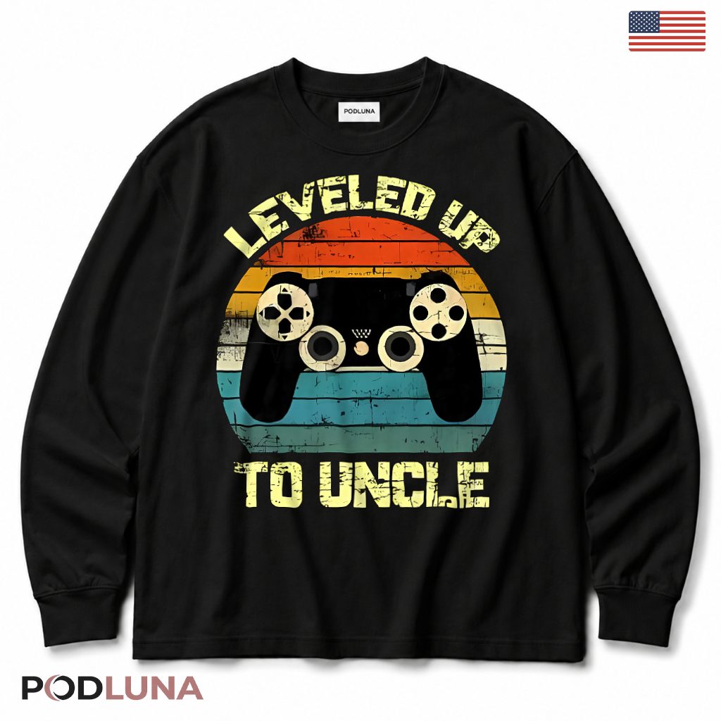 Leveled Up To Uncle Funny Gamer Vintage Long Sleeve Leveled Up To Uncle Funny Gamer Vintage Long Sleeve