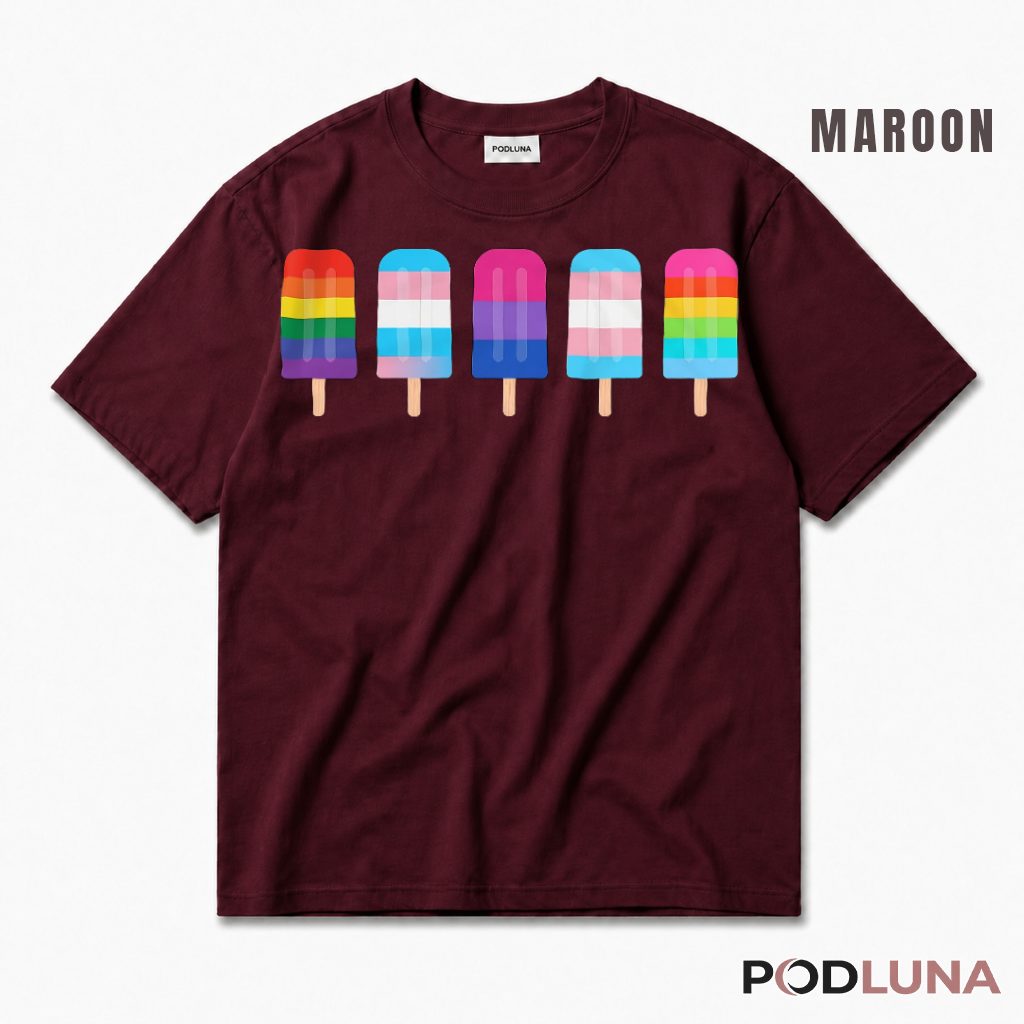 LGBT Pride Flag Popsicle Gay Lesbian Trans Queer Summer T-Shirt