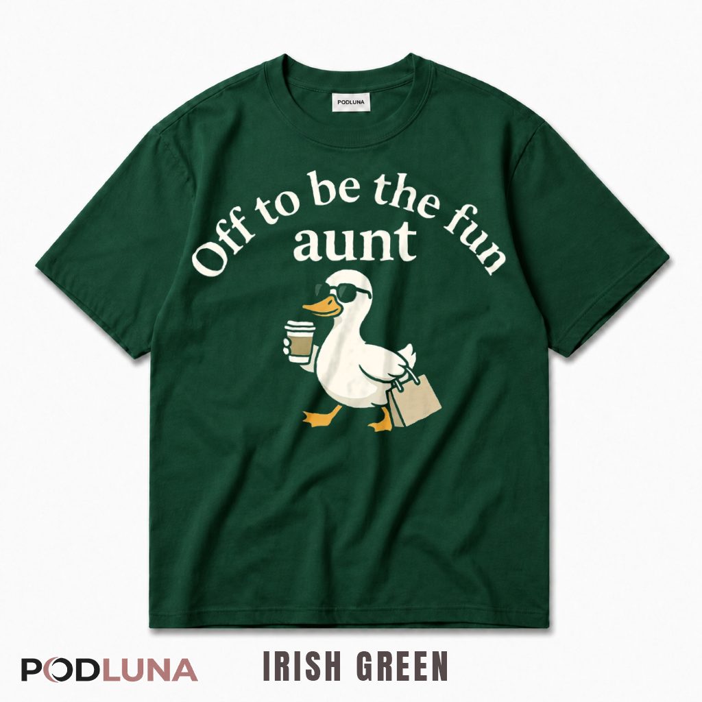 Off To Be The Fun Aunt Cute Duck Shopping Coffee Lover T-Shirt