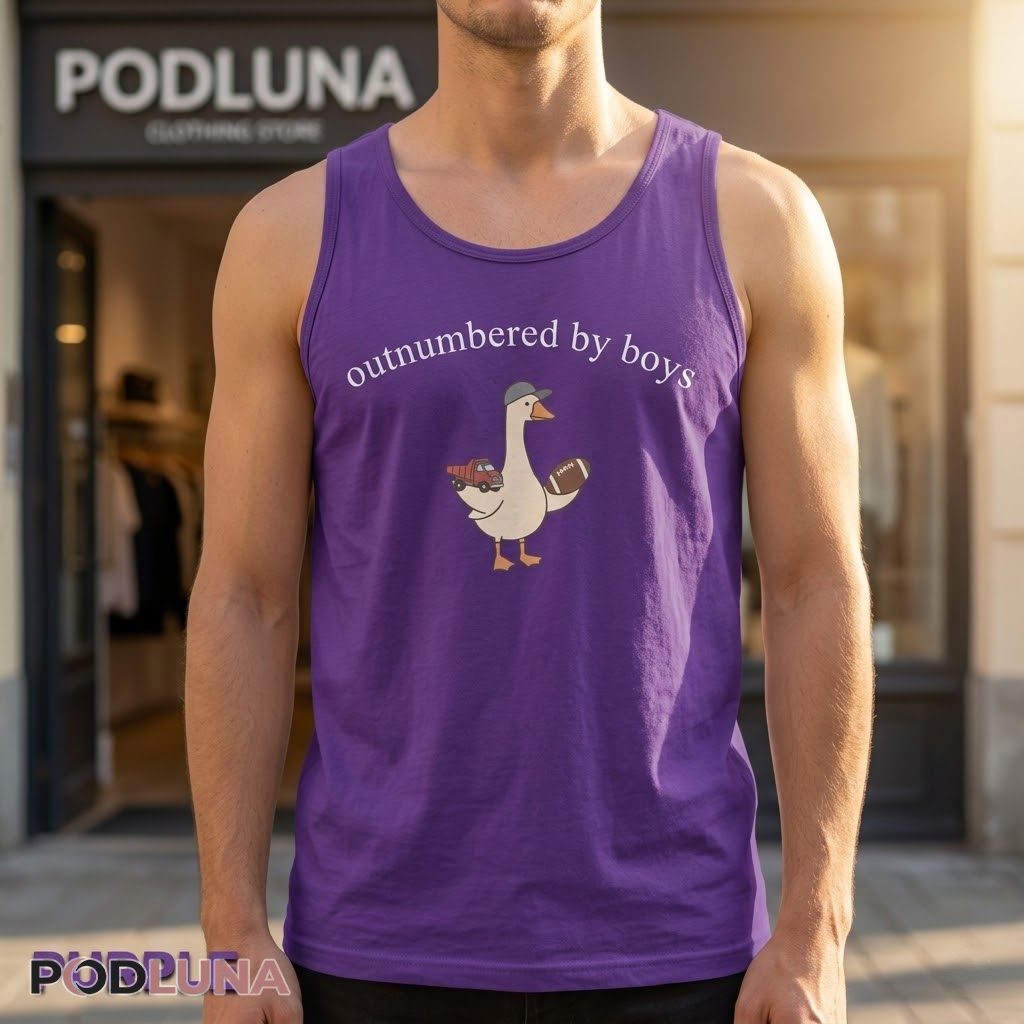 Outnumbered By Boys Funny Goose Boy Mom Tank Top Outnumbered By Boys Funny Goose Boy Mom Tank Top