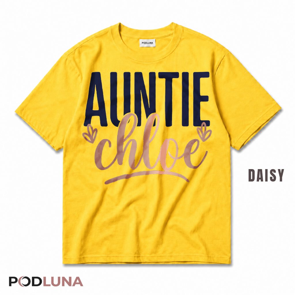 Personalized Custom Name Auntie Minimalist Gift New Aunt T-Shirt