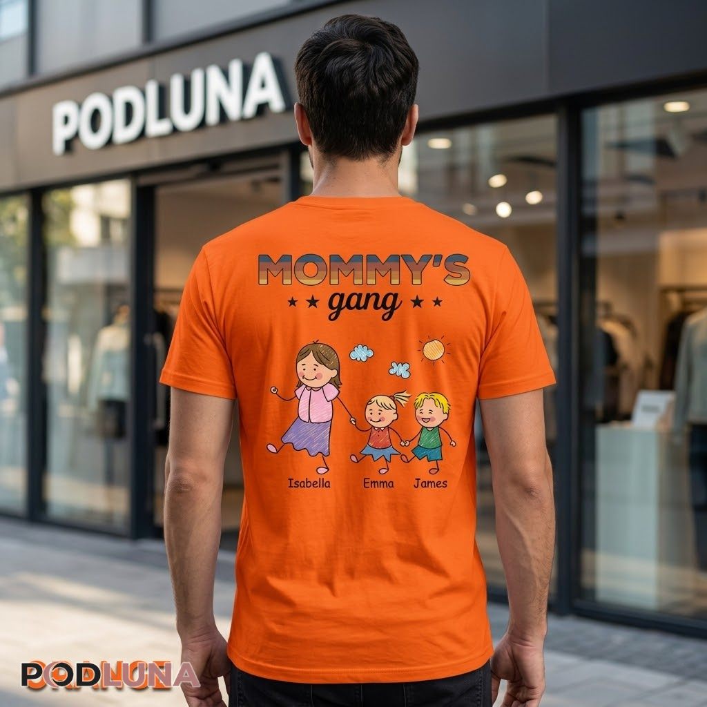 Personalized Mommys Gang Cute Mom And Kids Mothers Day T-Shirt