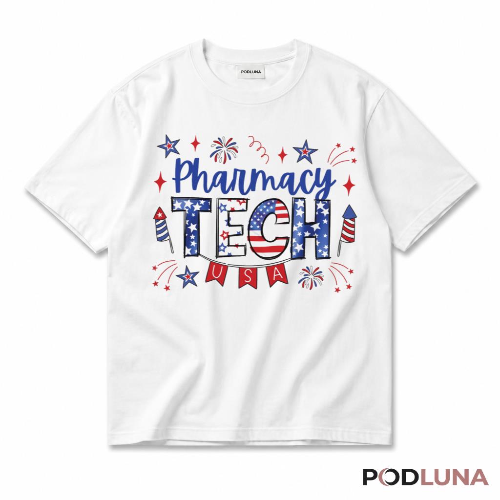 Pharmacy Squad Patriotic American Flag 4th Of July Staff Shirt