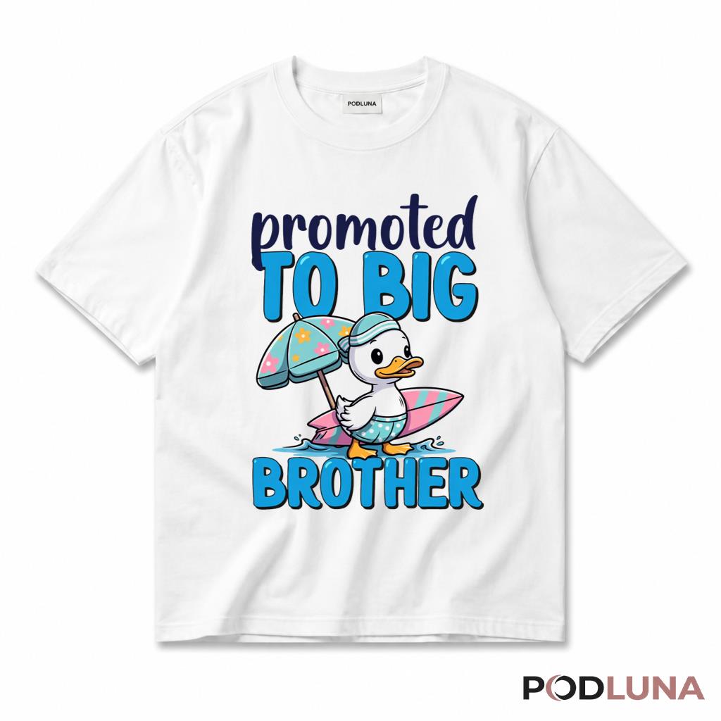 Promoted To Big Brother Cute Duck Summer Beach Announcement T-Shirt