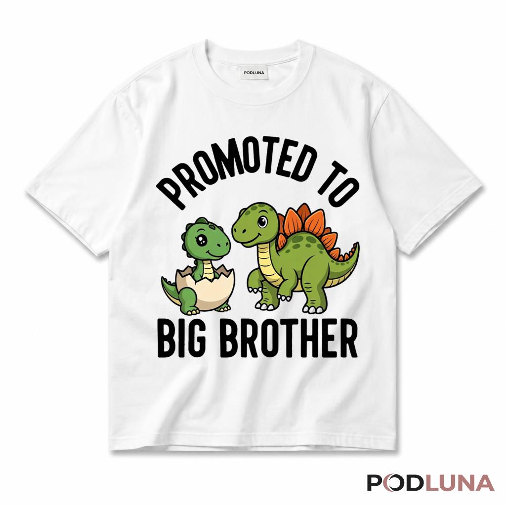 Promoted To Big Brother Dinosaur Baby Announcement Toddler T-Shirt