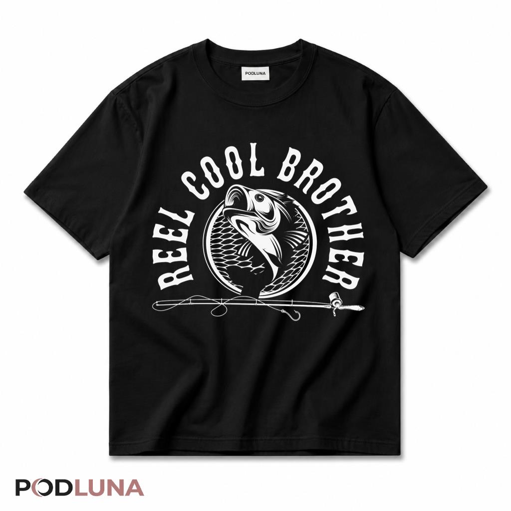 Reel Cool Brother Funny Fishing Lover Angler Sibling Gift T-Shirt