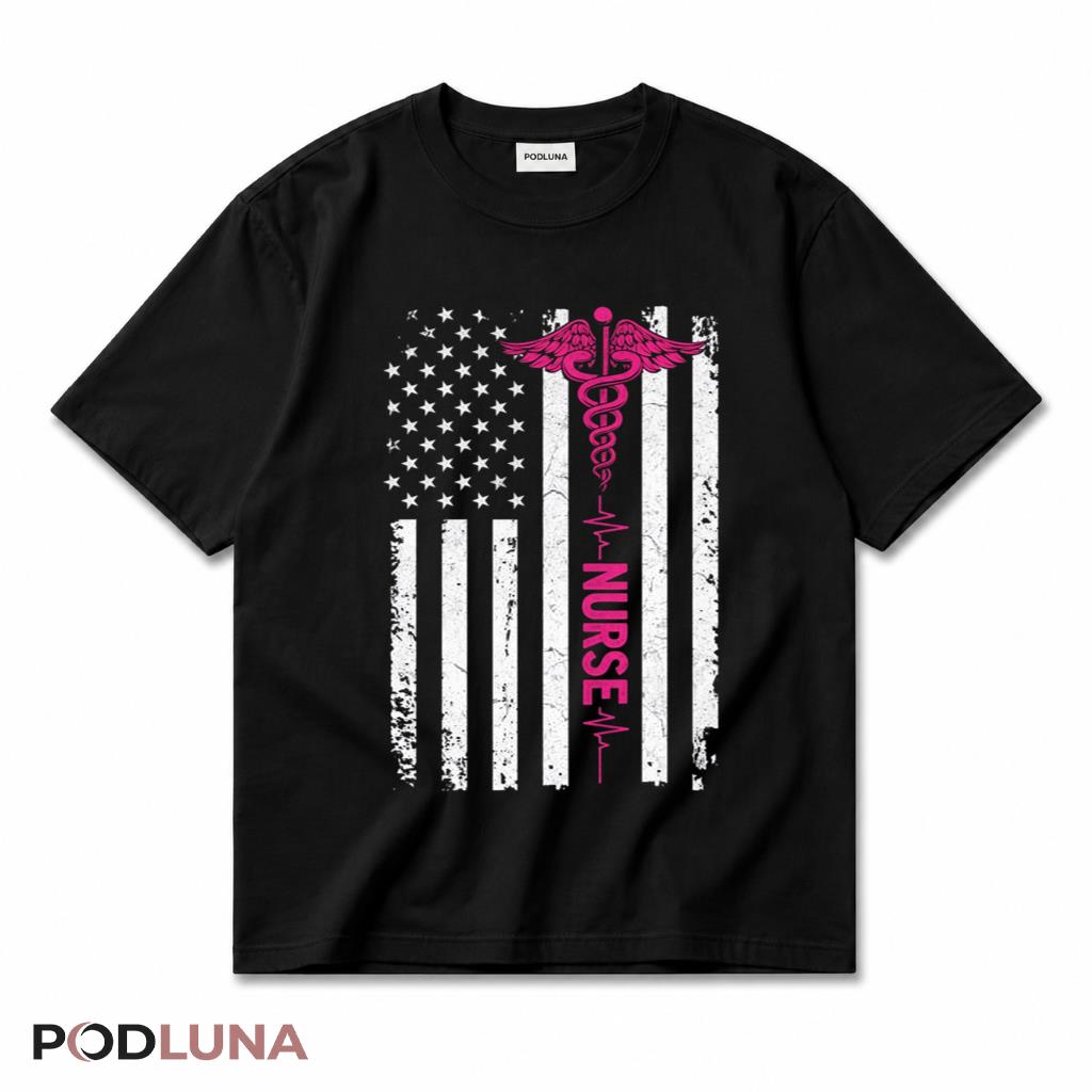 Registered Nurse American Flag Patriotic Healthcare Worker T-Shirt