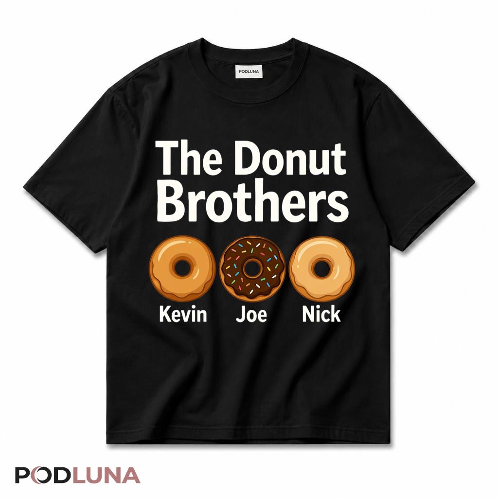 The Donut Brothers Funny Food Lover Sibling Group Matching T-Shirt