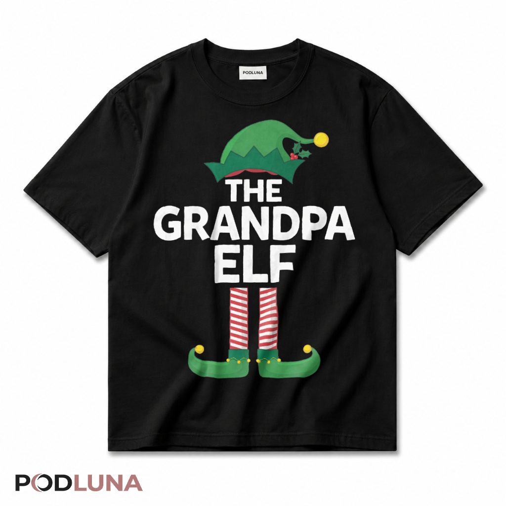 The Grandpa Elf Matching Family Christmas Holiday T-Shirt