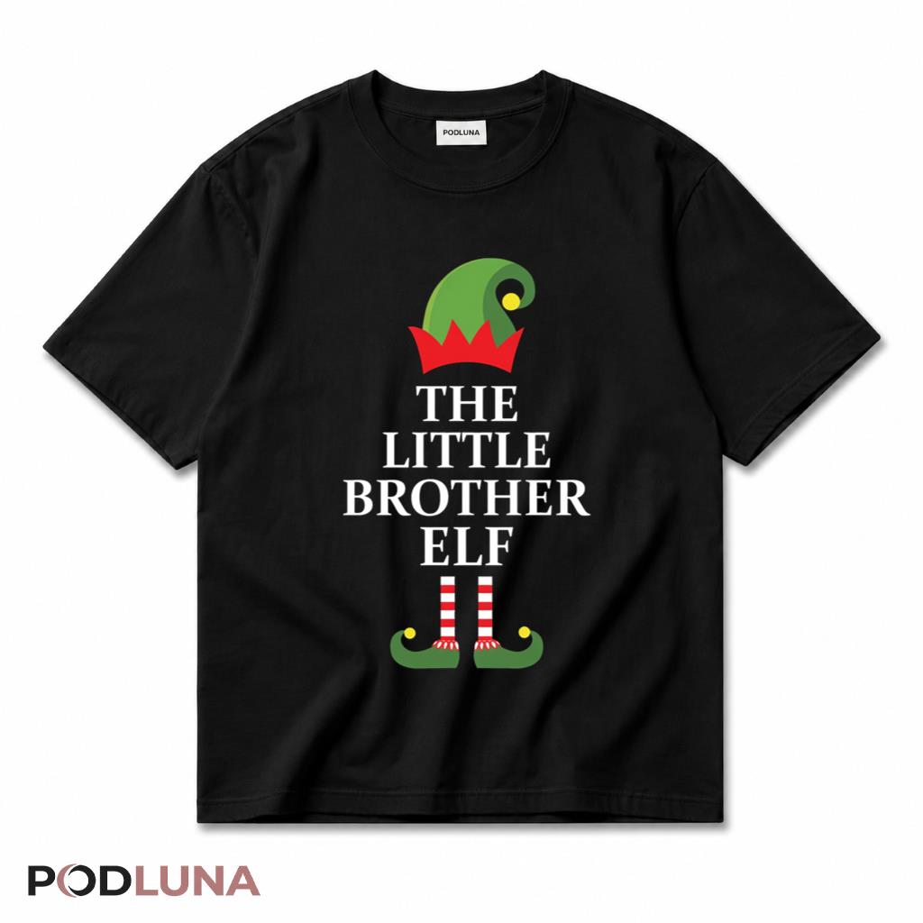 The Little Brother Elf Funny Christmas Family Matching T-Shirt