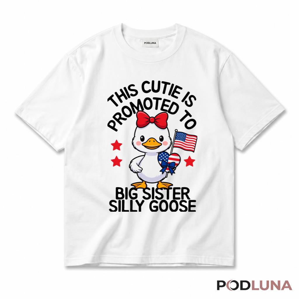 This Cutie Is Promoted To Big Sister Silly Goose Patriotic T-Shirt