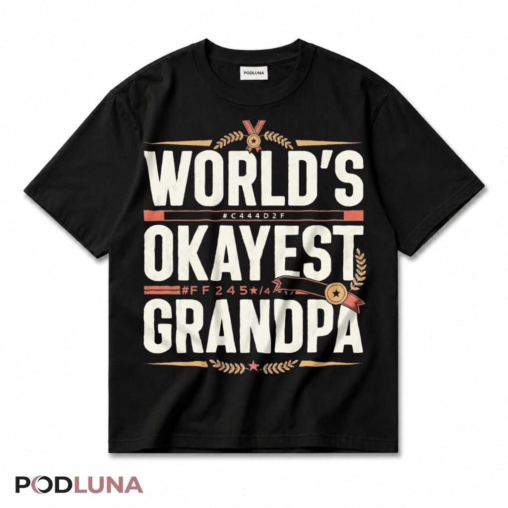 World's Okayest Grandpa Funny Sarcastic Grandfather Gift T-Shirt