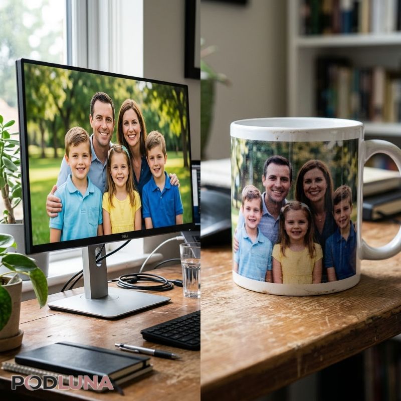AI Generated Image Compared With Printed Product AI Generated Image Compared With Printed Product