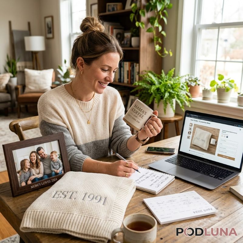 Reviewing Personalized Gift Before Ordering At Home Reviewing Personalized Gift Before Ordering At Home