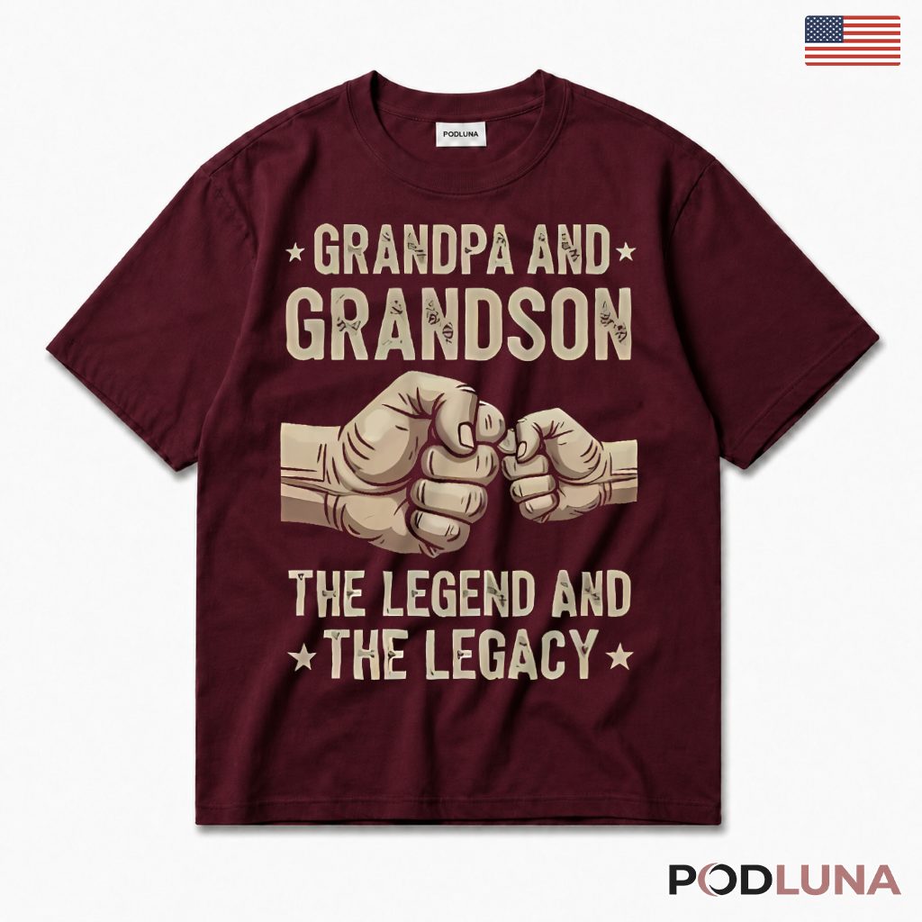 Grandpa And Grandson Legend And Legacy Fist Bump T-Shirt