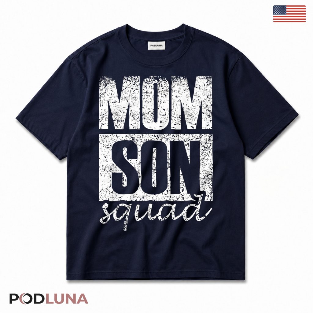 Mom Son Squad Matching Family Bonding T-Shirt