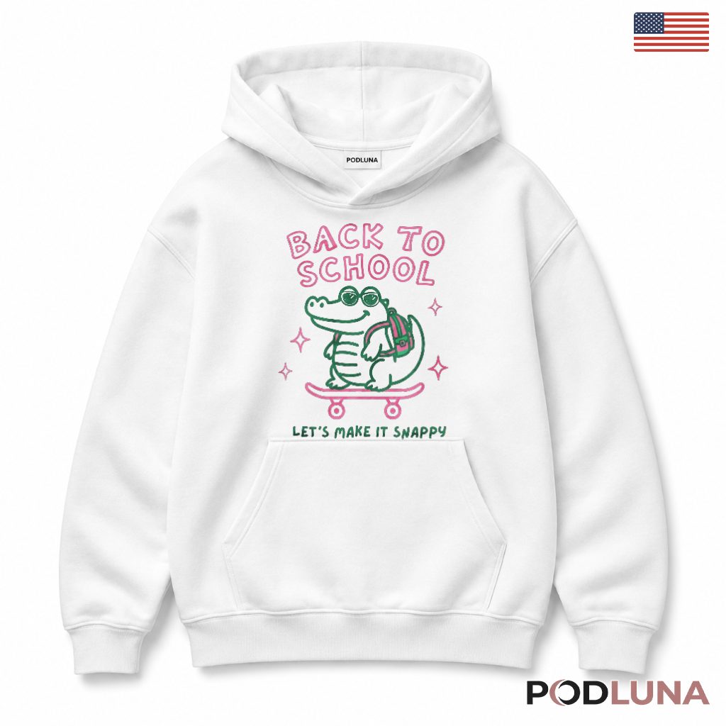 Back To School Alligator Skateboard Hoodie Kids Present Back To School Alligator Skateboard Hoodie Kids Present