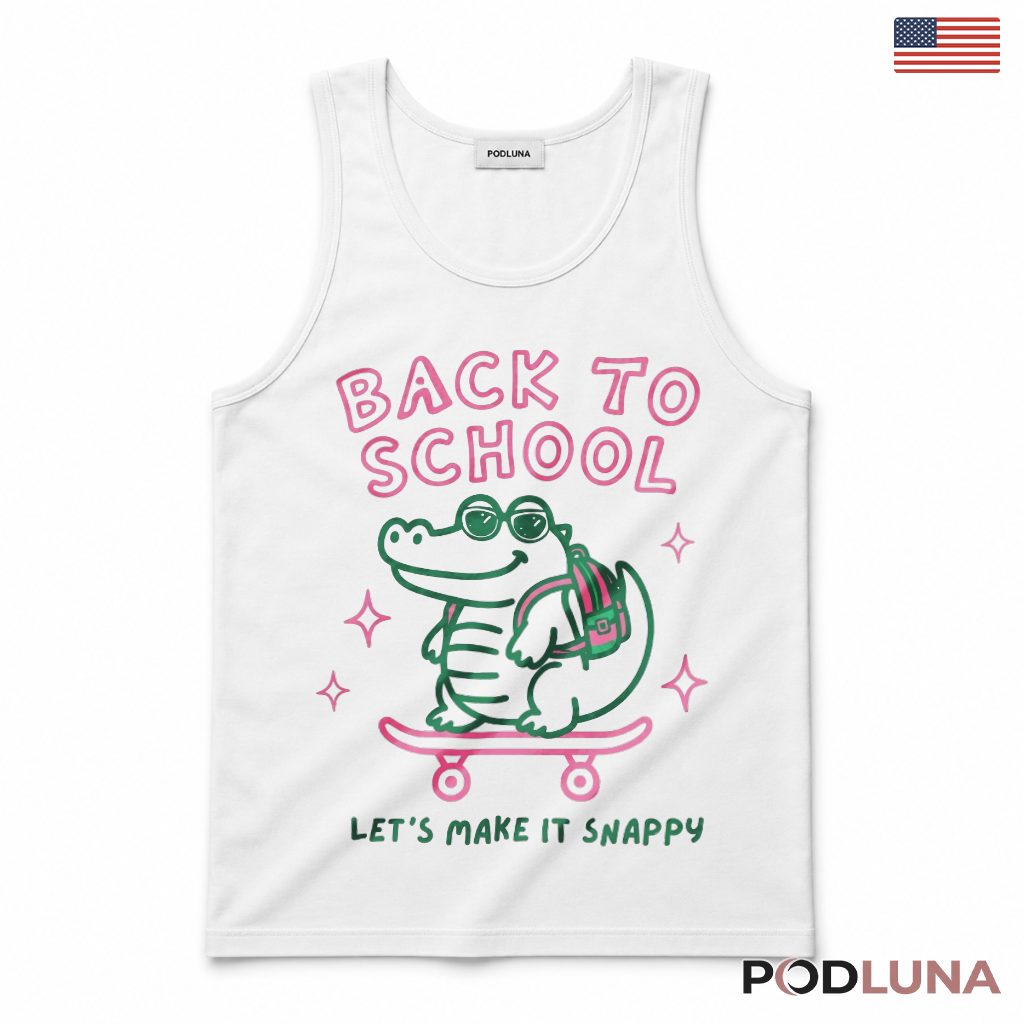 Back To School Alligator Skateboard Tank Top Kids Present Back To School Alligator Skateboard Tank Top Kids Present