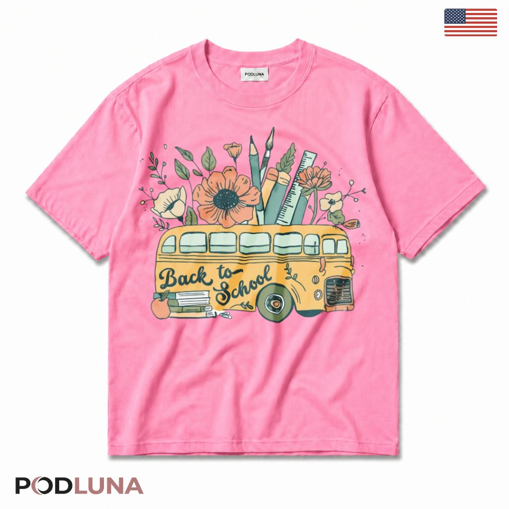 Back To School Bus Teacher Vintage T-Shirt