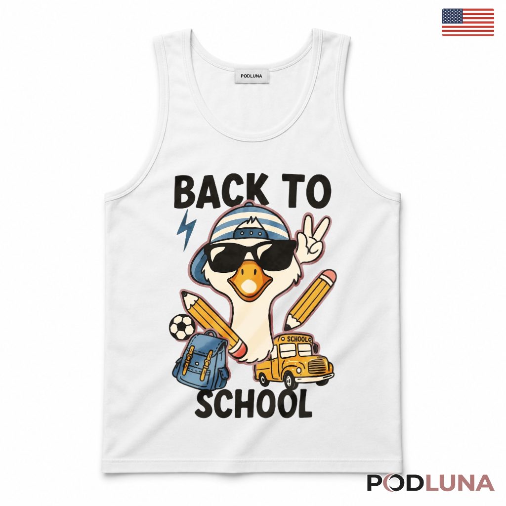 Back To School Cool Duck Sunglasses Tank Top Kids Present Back To School Cool Duck Sunglasses Tank Top Kids Present