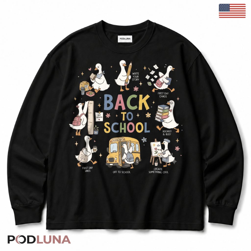 Back To School Goose Teacher Long Sleeve Back To School Goose Teacher Long Sleeve