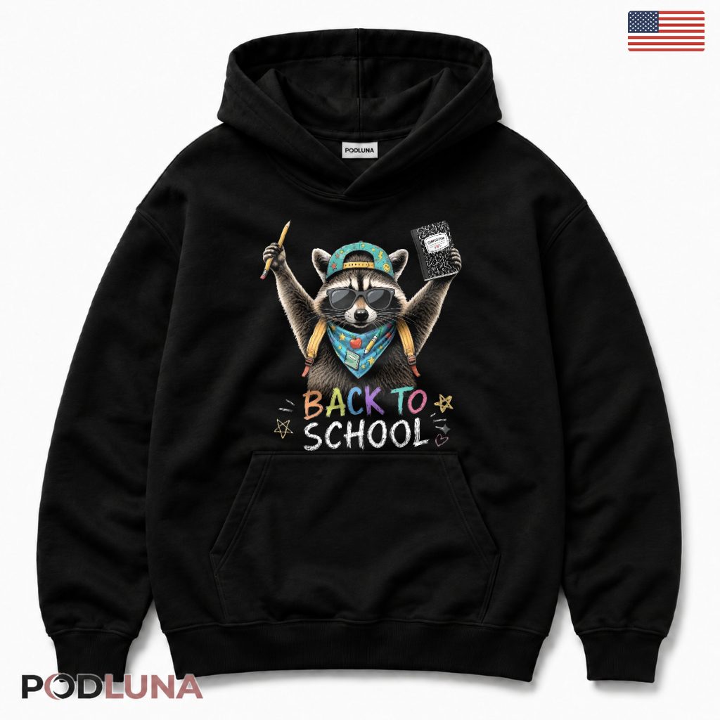 Back To School Raccoon Backpack Notebook Hoodie Elementary Student Gift Back To School Raccoon Backpack Notebook Hoodie Elementary Student Gift