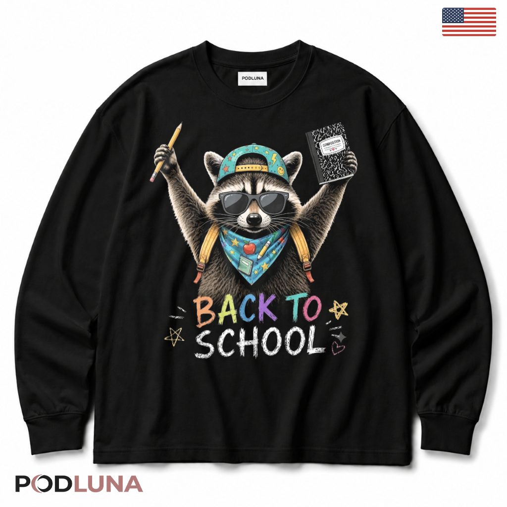Back To School Raccoon Backpack Notebook Long Sleeve Elementary Student Gift Back To School Raccoon Backpack Notebook Long Sleeve Elementary Student Gift