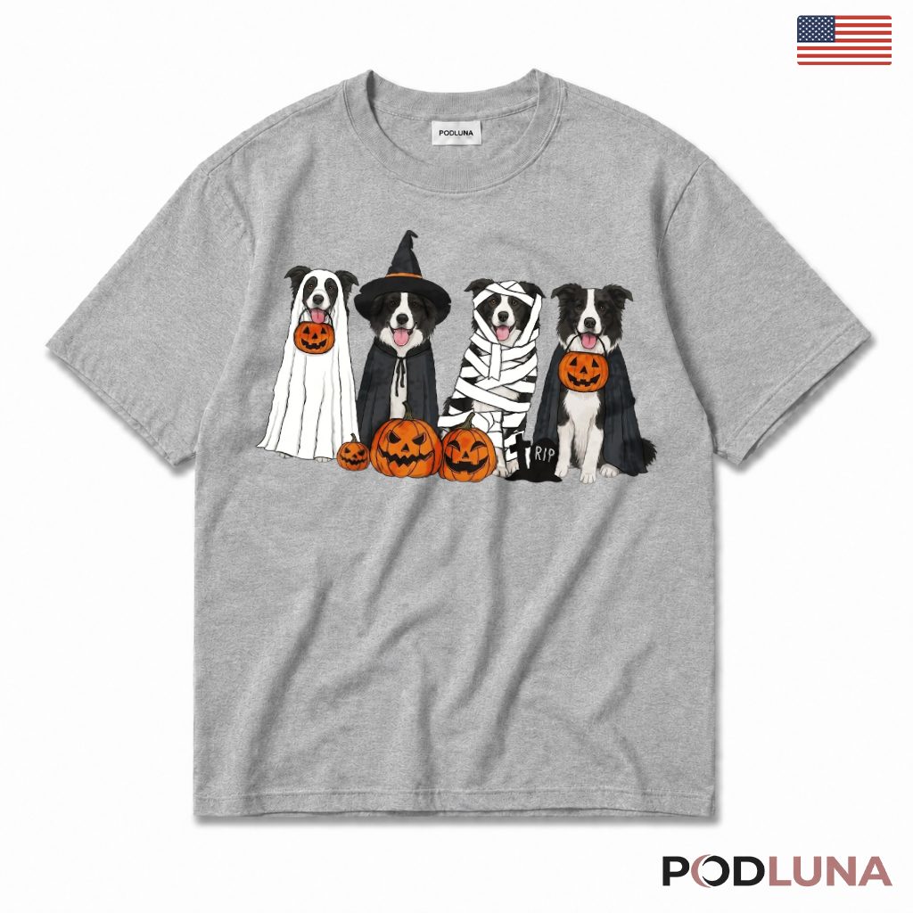 Border Collie Halloween Costume Pumpkin T-Shirt