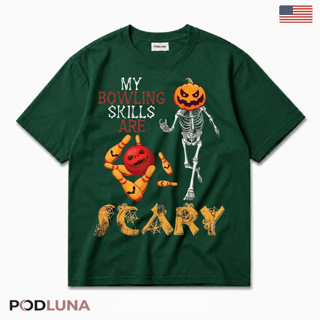 Bowling Skeleton Halloween T-Shirt