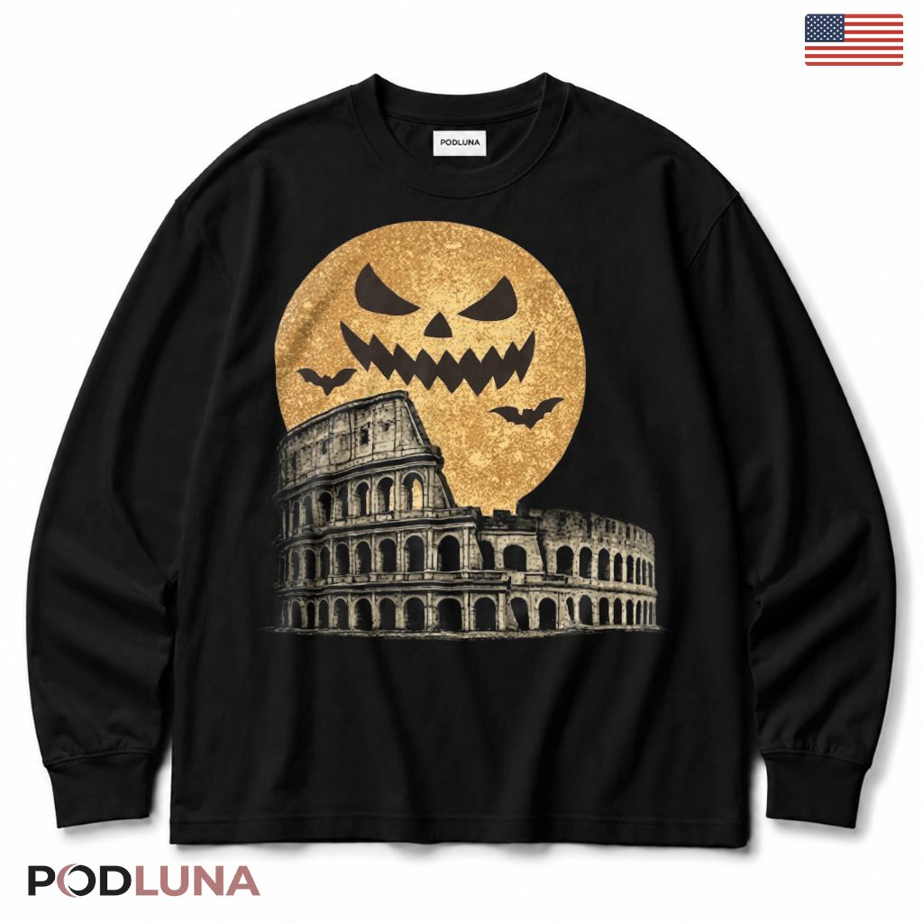 Colosseum Moon Jack O Lantern Halloween Long Sleeve Colosseum Moon Jack O Lantern Halloween Long Sleeve