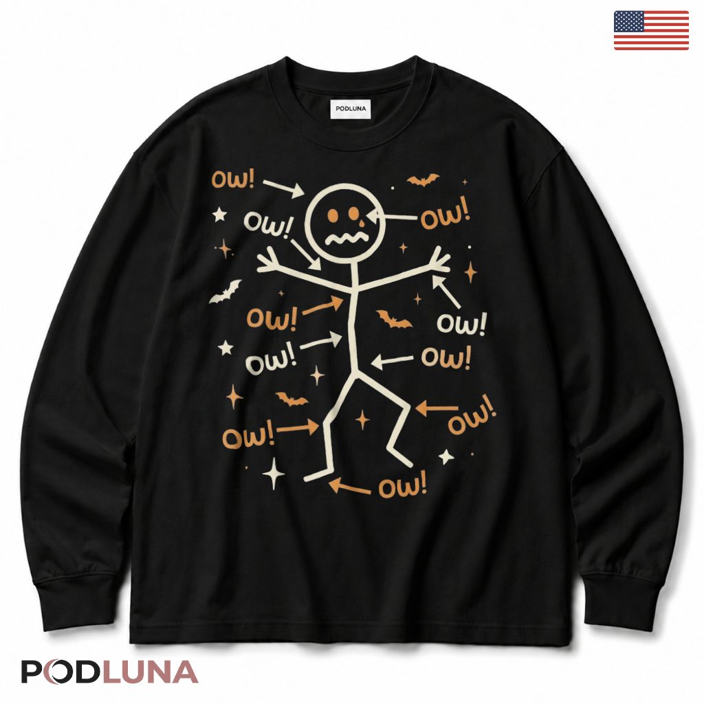 Funny Stick Figure Halloween Long Sleeve Funny Stick Figure Halloween Long Sleeve
