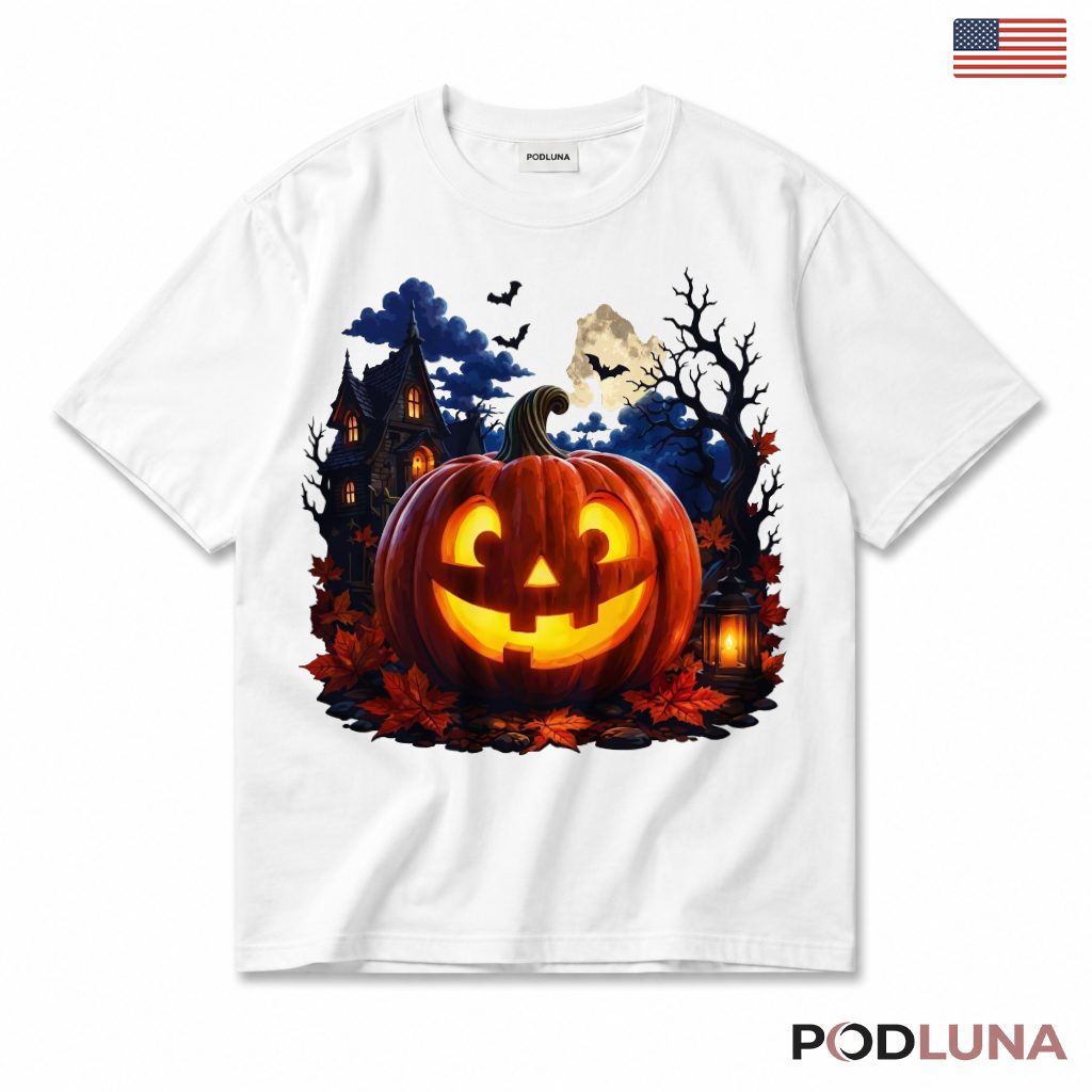 Haunted House Jack O Lantern Halloween T-Shirt