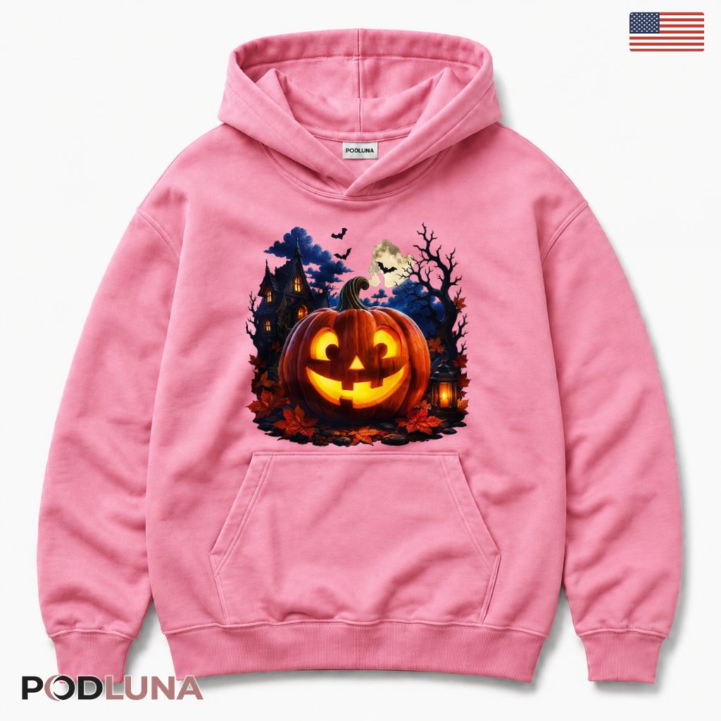 Haunted House Jack O Lantern Halloween Hoodie Haunted House Jack O Lantern Halloween Hoodie
